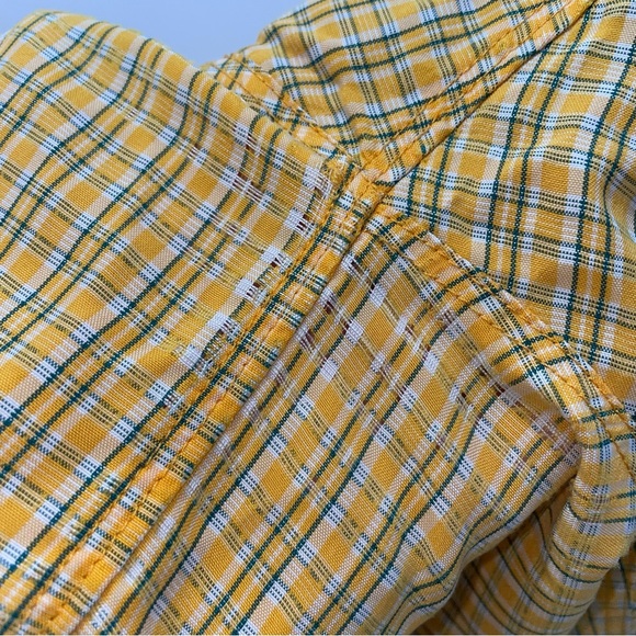 The North Face Button Down Zip Pocket Short Sleeve Yellow Plaid Men's Size XL - Picture 13 of 13